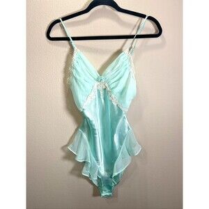 Delicates Intimates Bodysuit Size S Vintage 80's Silk Aesthetic Sultry Lingerie